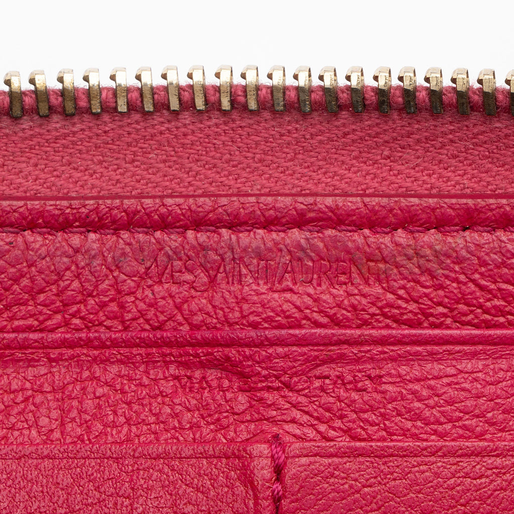 Saint Laurent Leather Monogram Belle du Jour Zip Around Wallet (SHF-agqKCo)