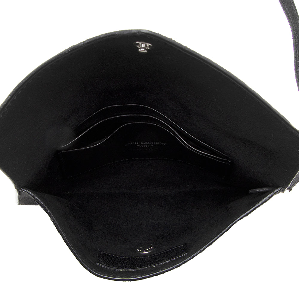 Saint Laurent Leather Logo Teddy Small Bucket Bag (SHF-19561)