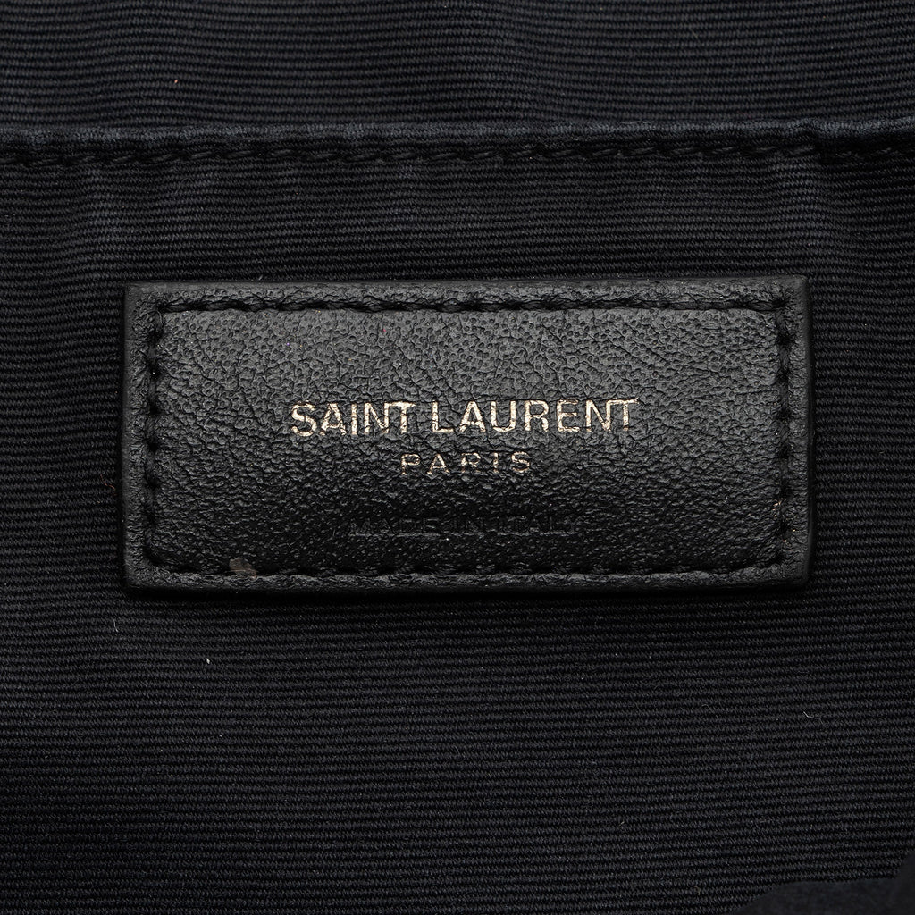 Saint Laurent Matelasse Calfskin Matte Black Monogram Lou Camera Bag (SHF-APSLqT)