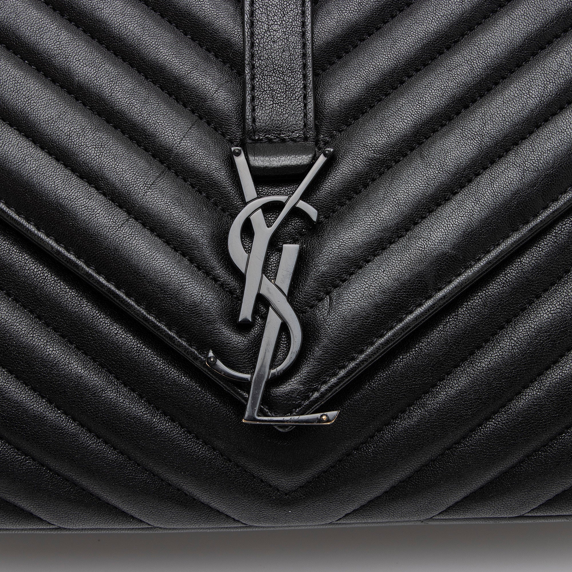 Saint Laurent Matelasse Calfskin Monogram College Large Shoulder Bag (SHF-NTG48D)