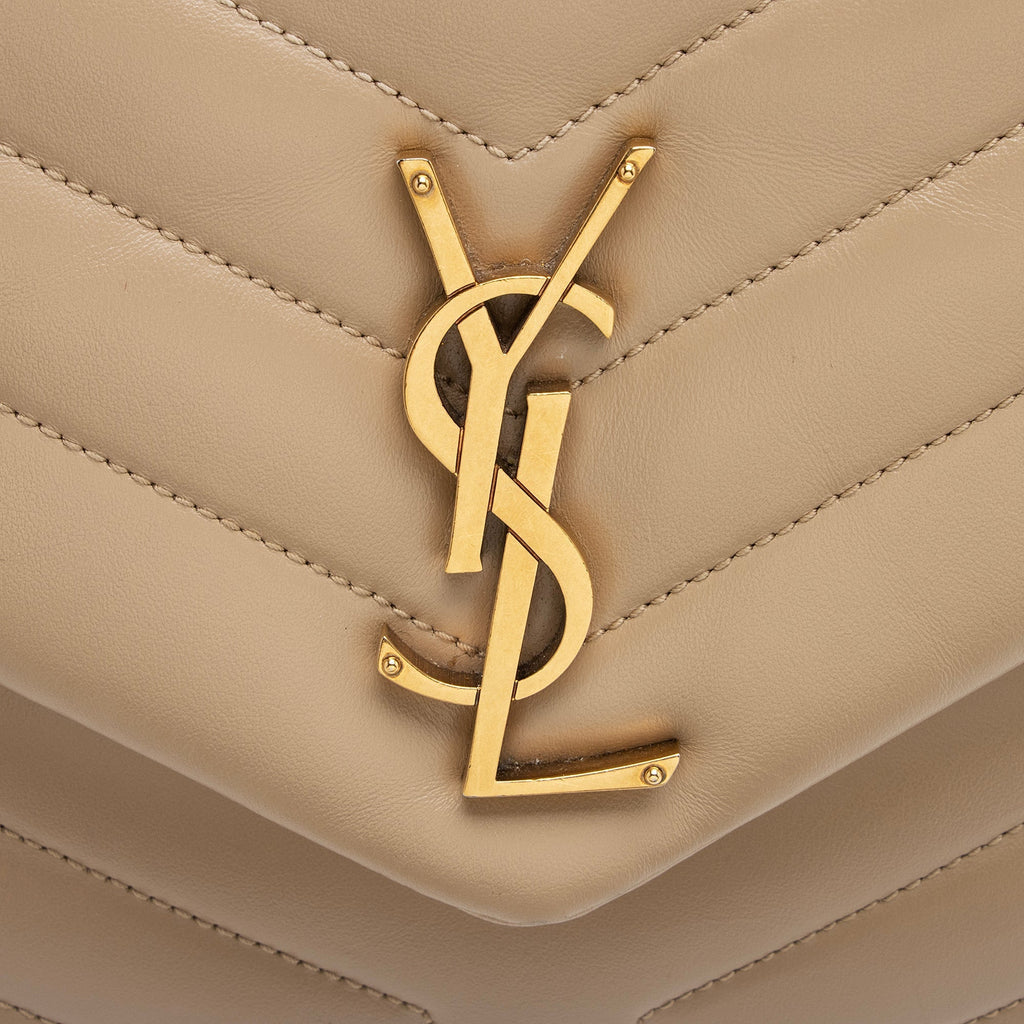 Saint Laurent Matelasse Calfskin Monogram LouLou Chain Medium Shoulder Bag (SHF-sdsp1l)
