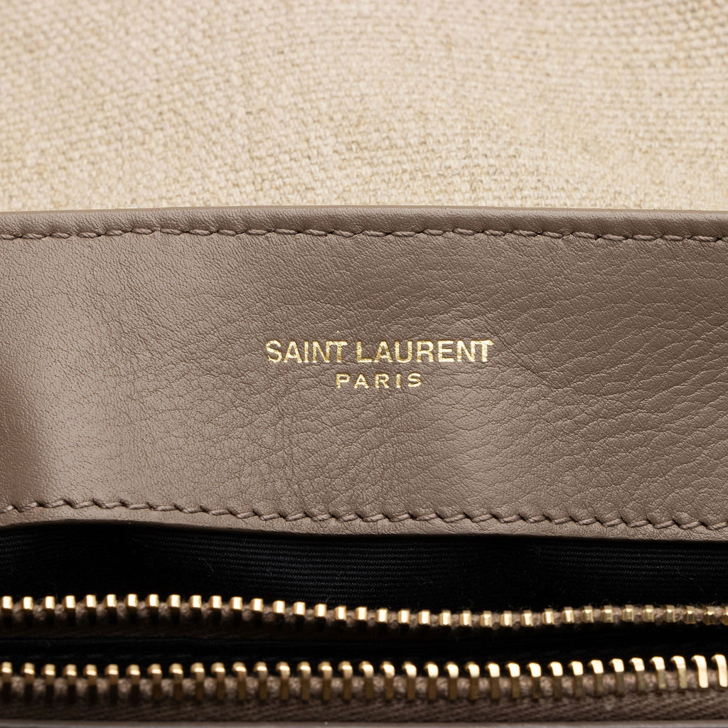 Saint Laurent Matelasse Canvas Monogram LouLou Chain Small Crossbody Bag (SHF-S2G13U)