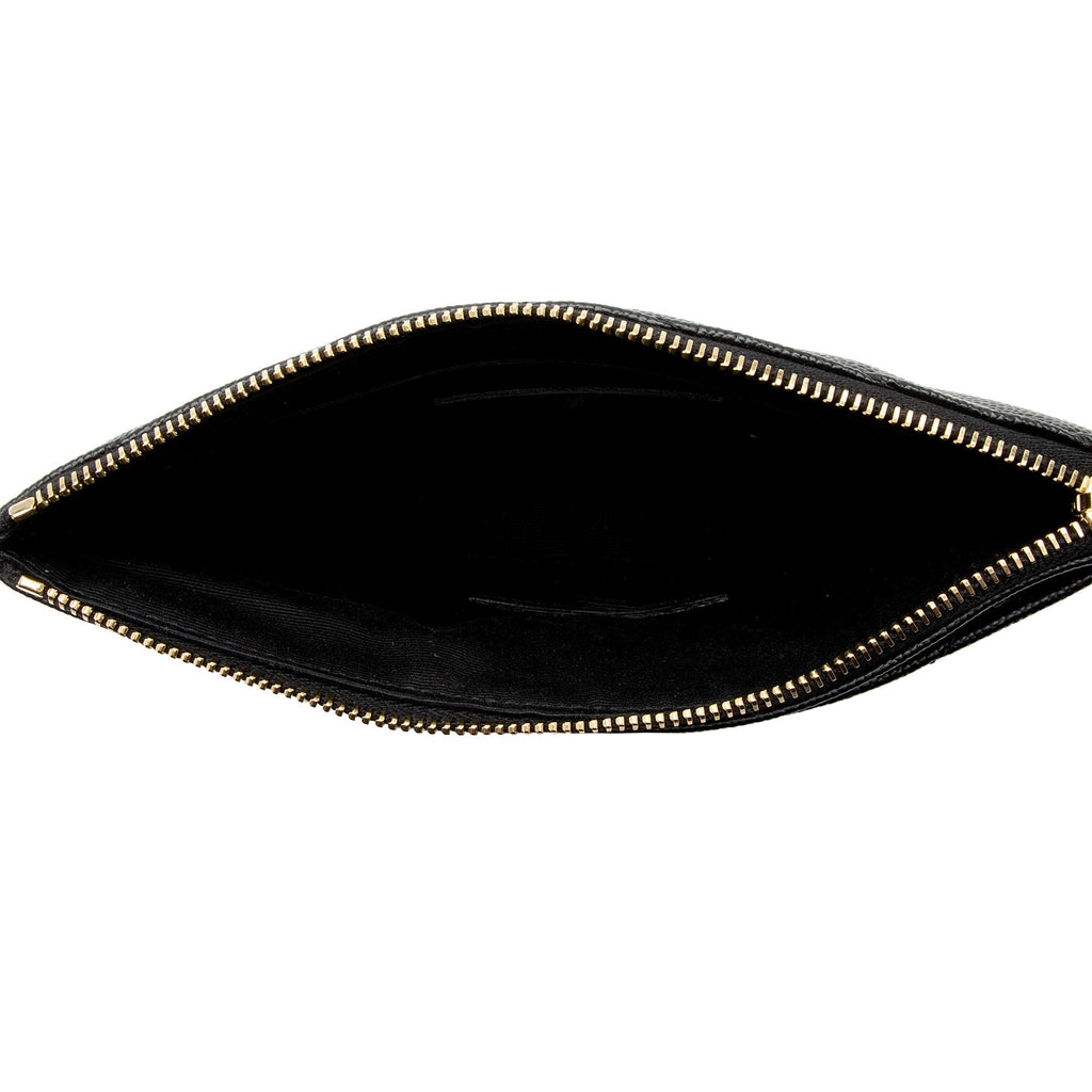Saint Laurent Matelasse Grain de Poudre Monogram Bill Pouch (SHF-ikSGxC)