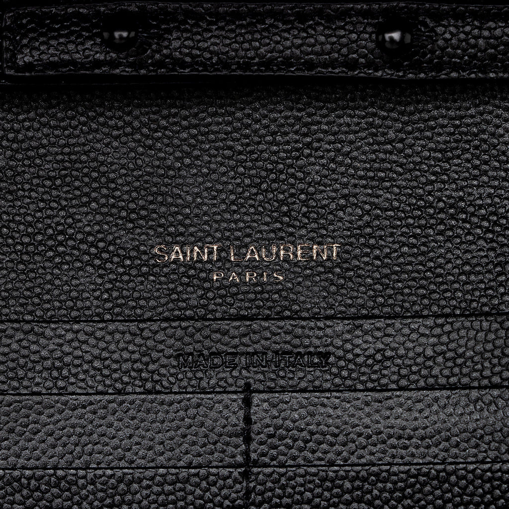 Saint Laurent Matelasse Grain de Poudre Monogram Chain Wallet (SHF-rfsFTm)