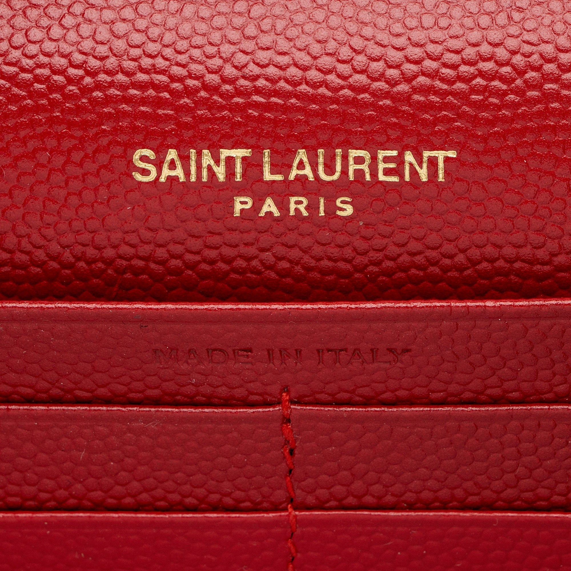 Saint Laurent Matelasse Grain de Poudre Monogram Chain Wallet (SHF-HJdOSr)