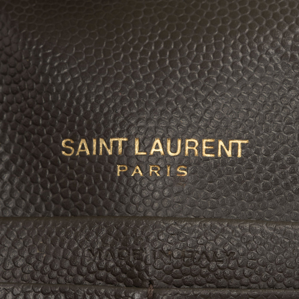 Saint Laurent Matelasse Grain de Poudre Monogram Envelope Chain Wallet (SHF-LtbB65)