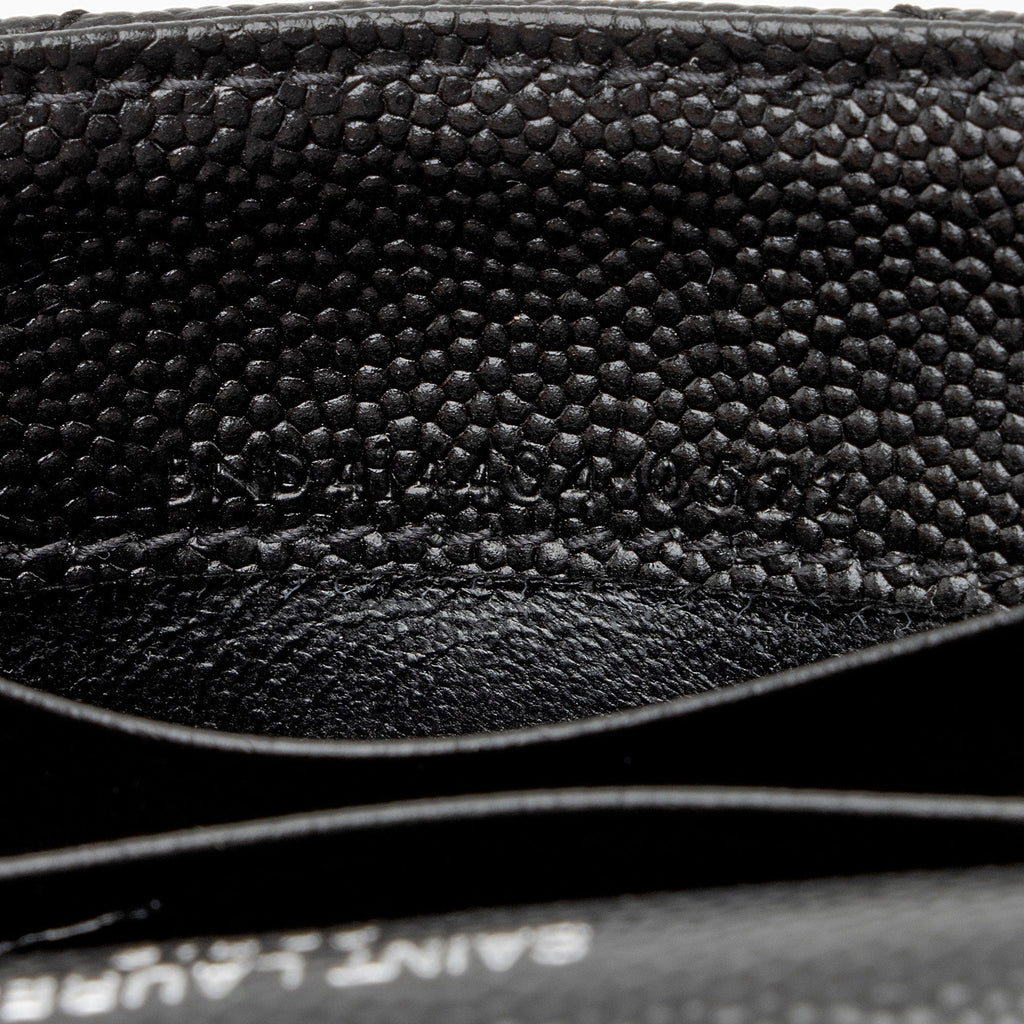 Saint Laurent Matelasse Grain de Poudre Monogram Envelope Small Wallet (SHF-IW3B5H)