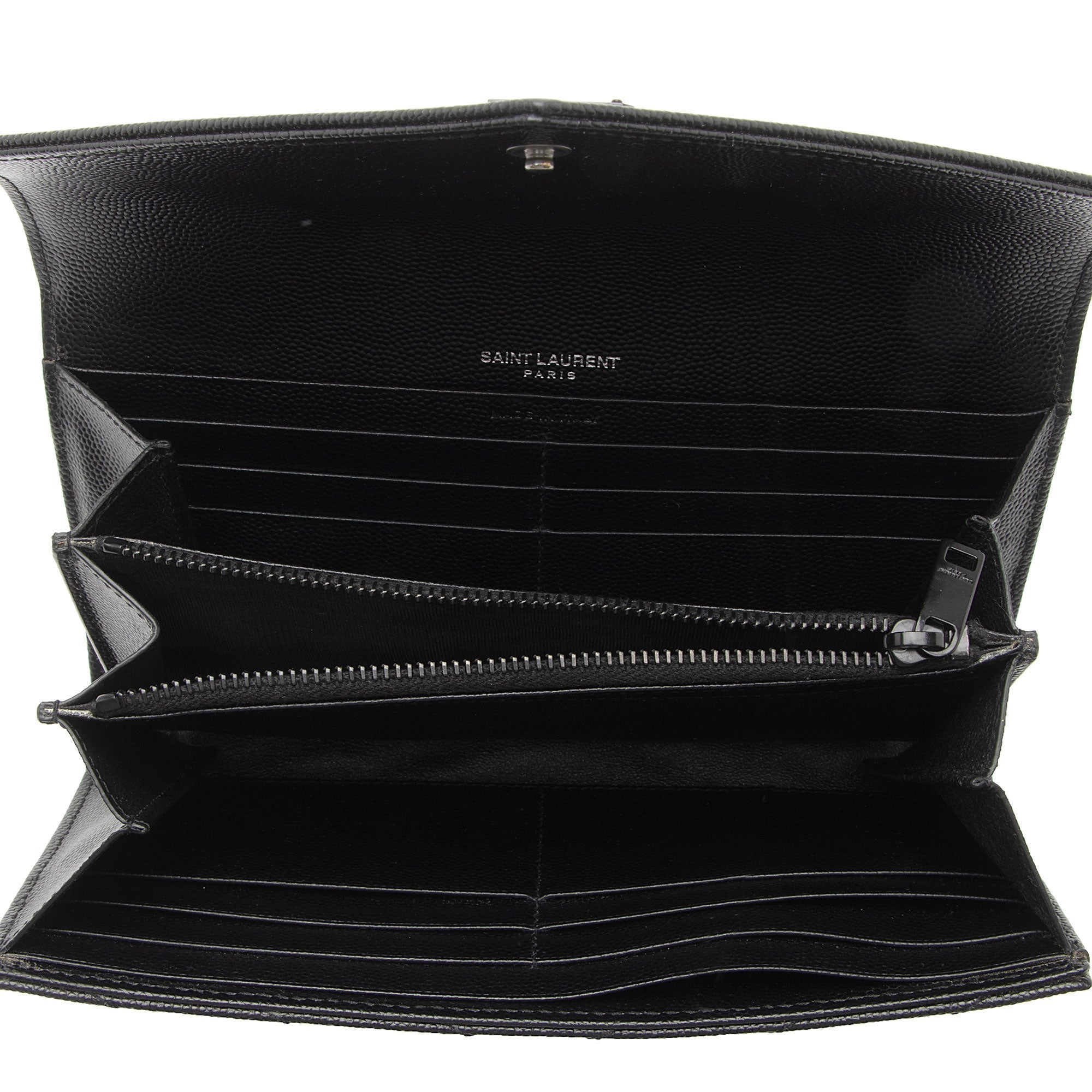 Saint Laurent Matelasse Grain de Poudre Monogram Wallet (SHF-XsSTMO)