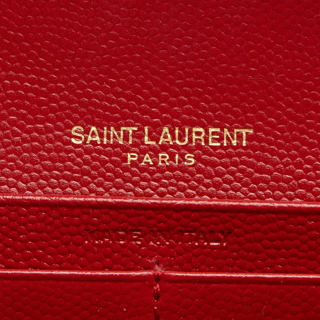 Saint Laurent Matelasse Grain de Poudre Monogram Wallet (SHF-dJjYdi)