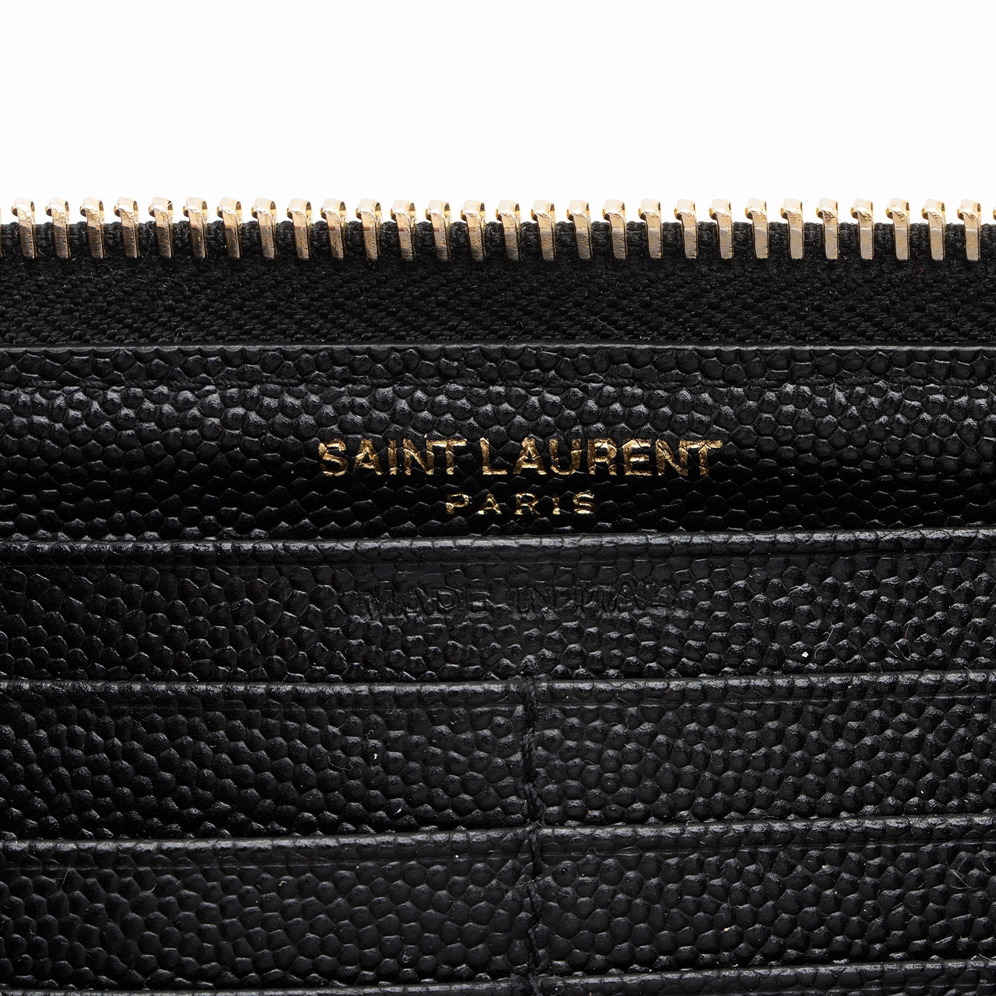 Saint Laurent Matelasse Grain de Poudre Monogram Zip Around Wallet (SHF-O3K7M8)