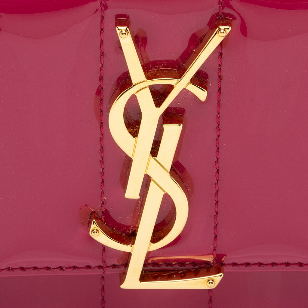 Saint Laurent Matelasse Patent Lambskin Monogram Vicky Camera Bag (SHF-OaujeC)