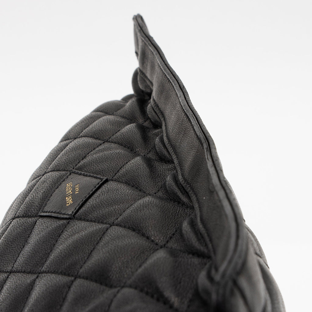 Saint Laurent Matelasse Quilted YSL Pochon Drawstring Tote (SHF-EoGX4B)