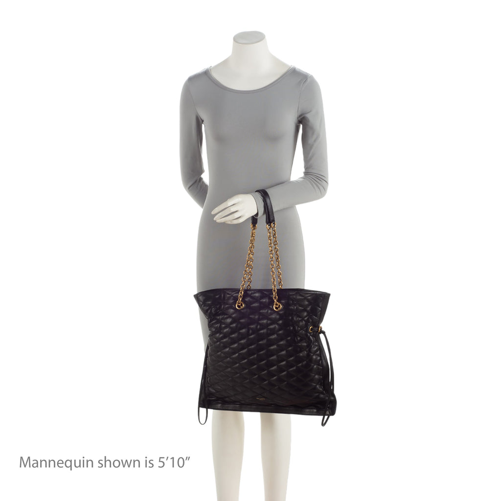 Saint Laurent Matelasse Quilted YSL Pochon Drawstring Tote (SHF-EoGX4B)