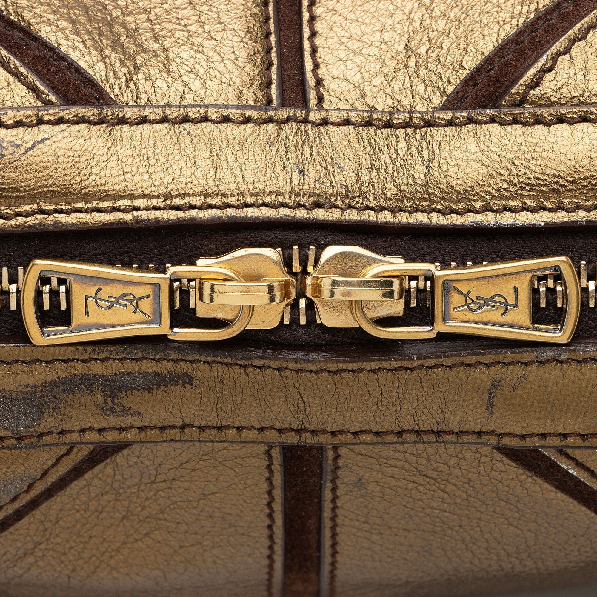 Saint Laurent Metallic Calfskin Muse Large Satchel (SHF-hk5NIK)
