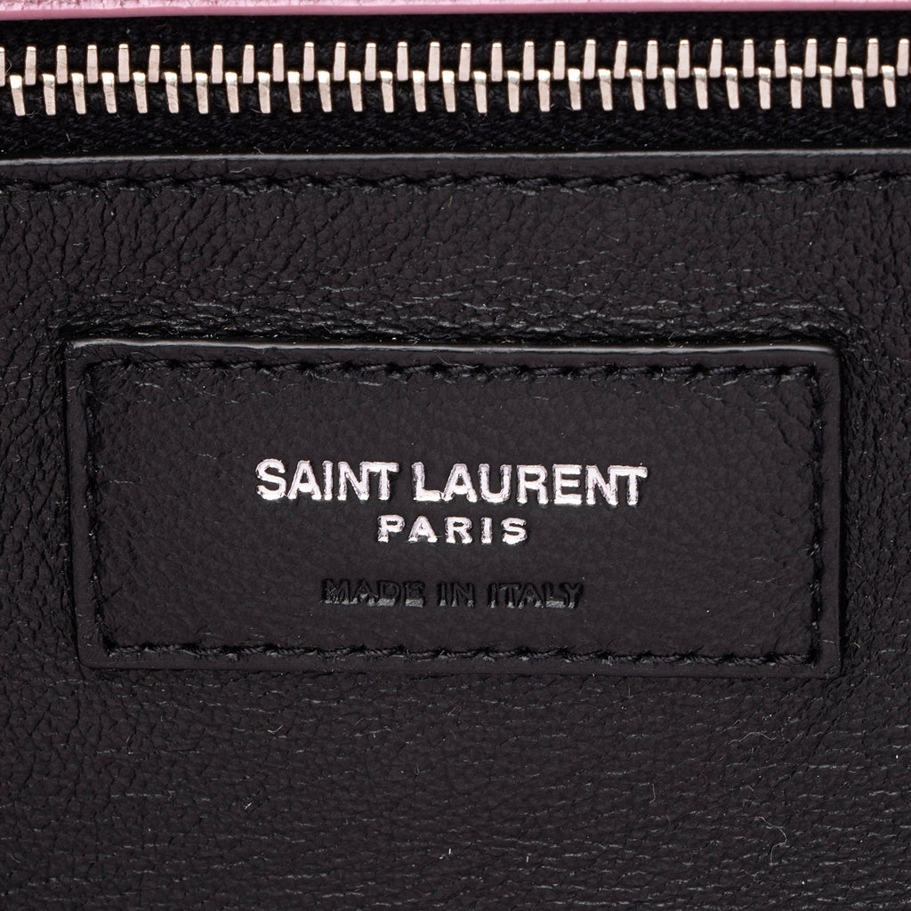 Saint Laurent Metallic Quilted Lambskin Puffer Sade Clutch (SHF-dsF7Ye)