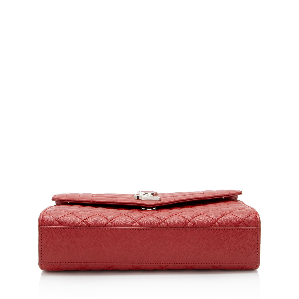 Saint Laurent Mixed Matelasse Grain de Poudre Monogram Medium Shoulder Bag (SHF-2Ox16z)