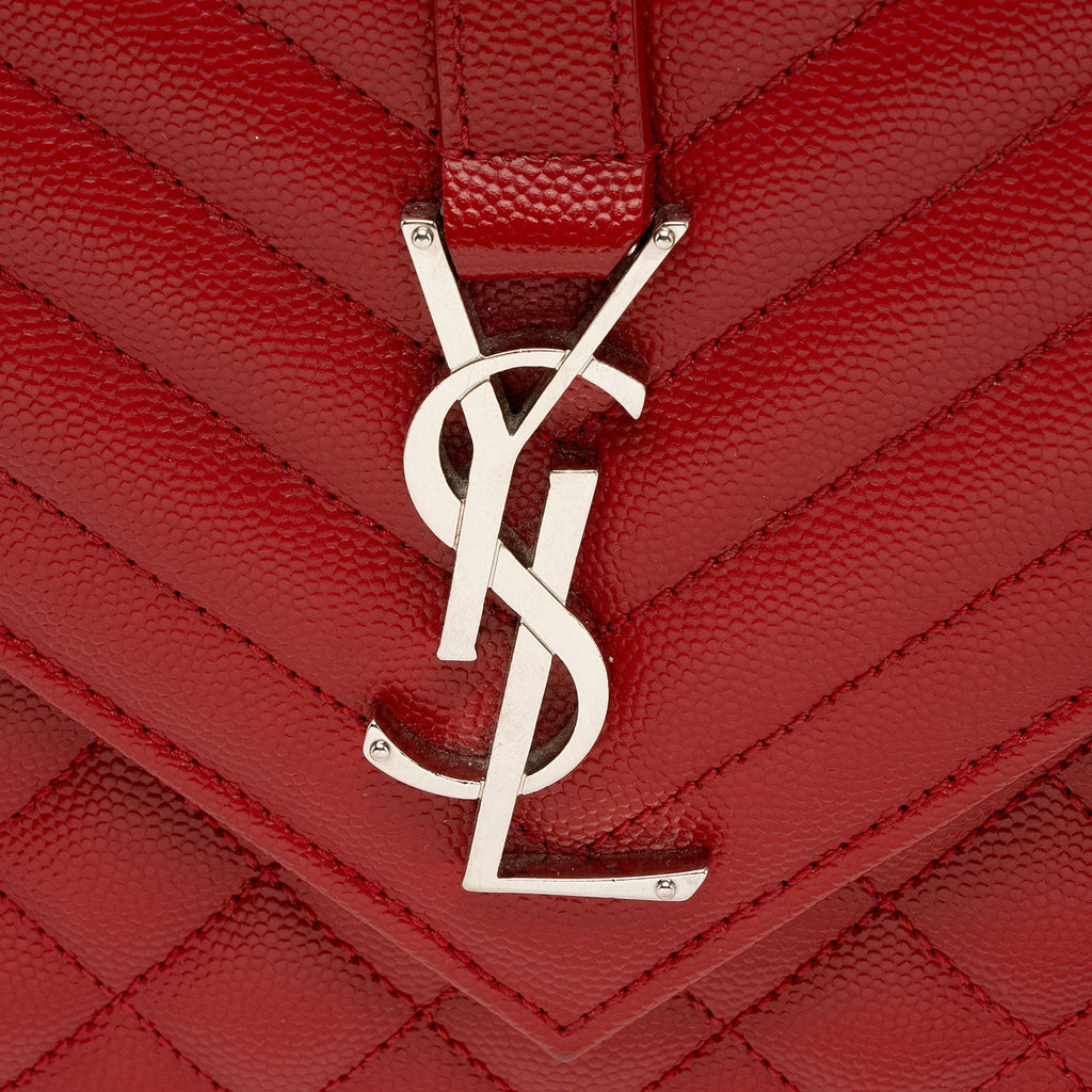 Saint Laurent Mixed Matelasse Grain de Poudre Monogram Medium Shoulder Bag (SHF-2Ox16z)