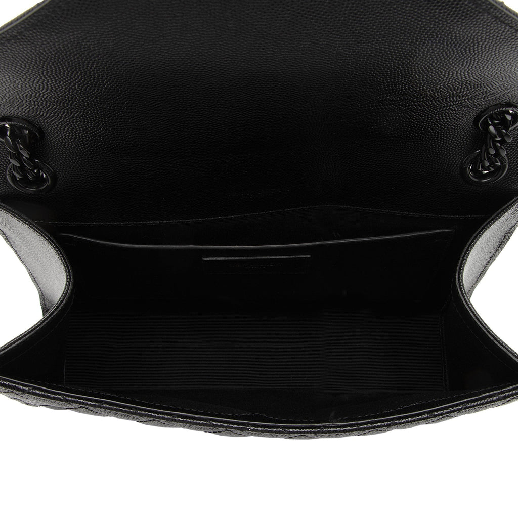 Saint Laurent Mixed Matelasse Grain de Poudre Monogram Medium Shoulder Bag (SHF-nFM7Cy)