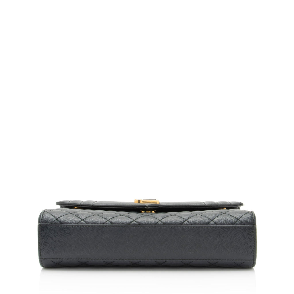 Saint Laurent Mixed Matelasse Grain de Poudre Monogram Medium Shoulder Bag (SHF-EraTyH)