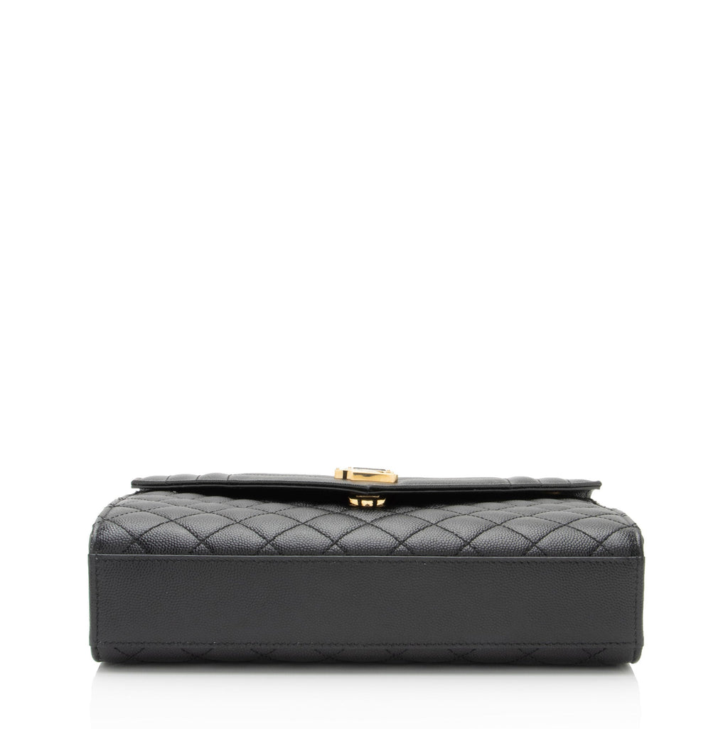 Saint Laurent Mixed Matelasse Grain de Poudre Monogram Medium Shoulder Bag (SHF-9klfDc)