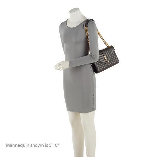Saint Laurent Mixed Matelasse Grain de Poudre Monogram Medium Shoulder Bag (SHF-9klfDc)