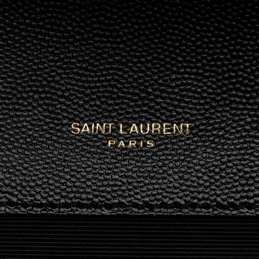 Saint Laurent Mixed Matelasse Grain de Poudre Monogram Medium Shoulder Bag (SHF-vIsSXF)
