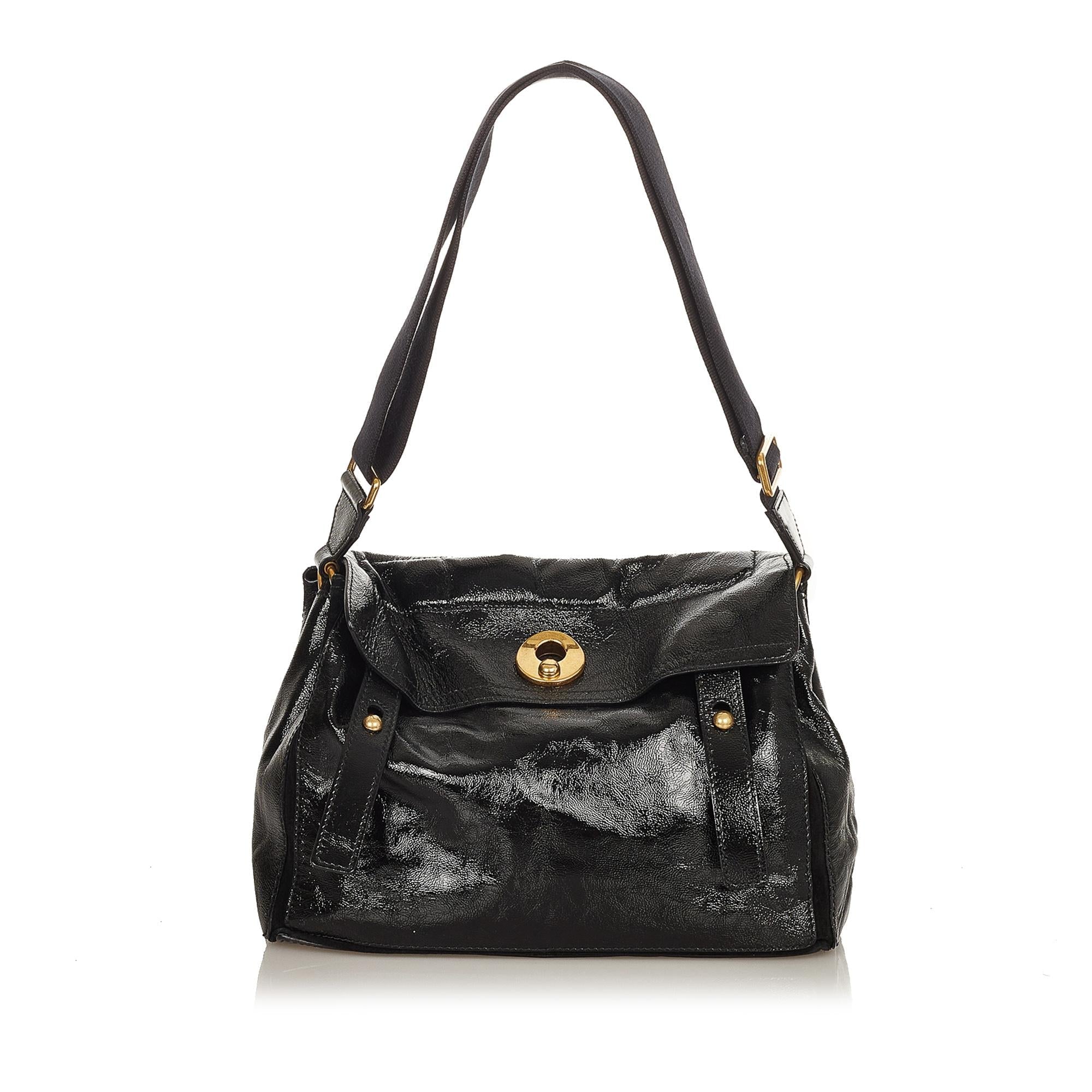 Saint Laurent Muse Two Patent Leather Crossbody (SHG-31896)