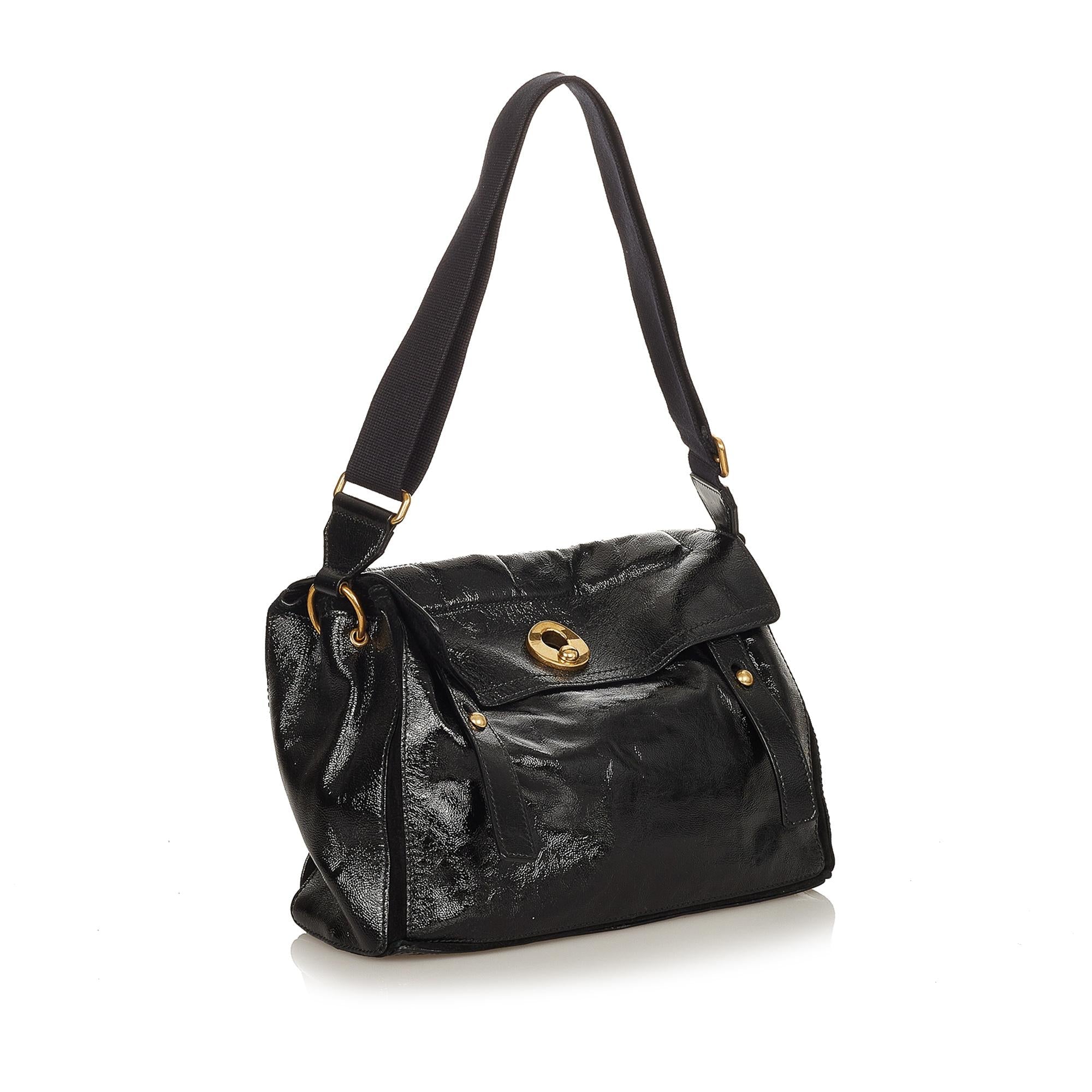 Saint Laurent Muse Two Patent Leather Crossbody (SHG-31896)