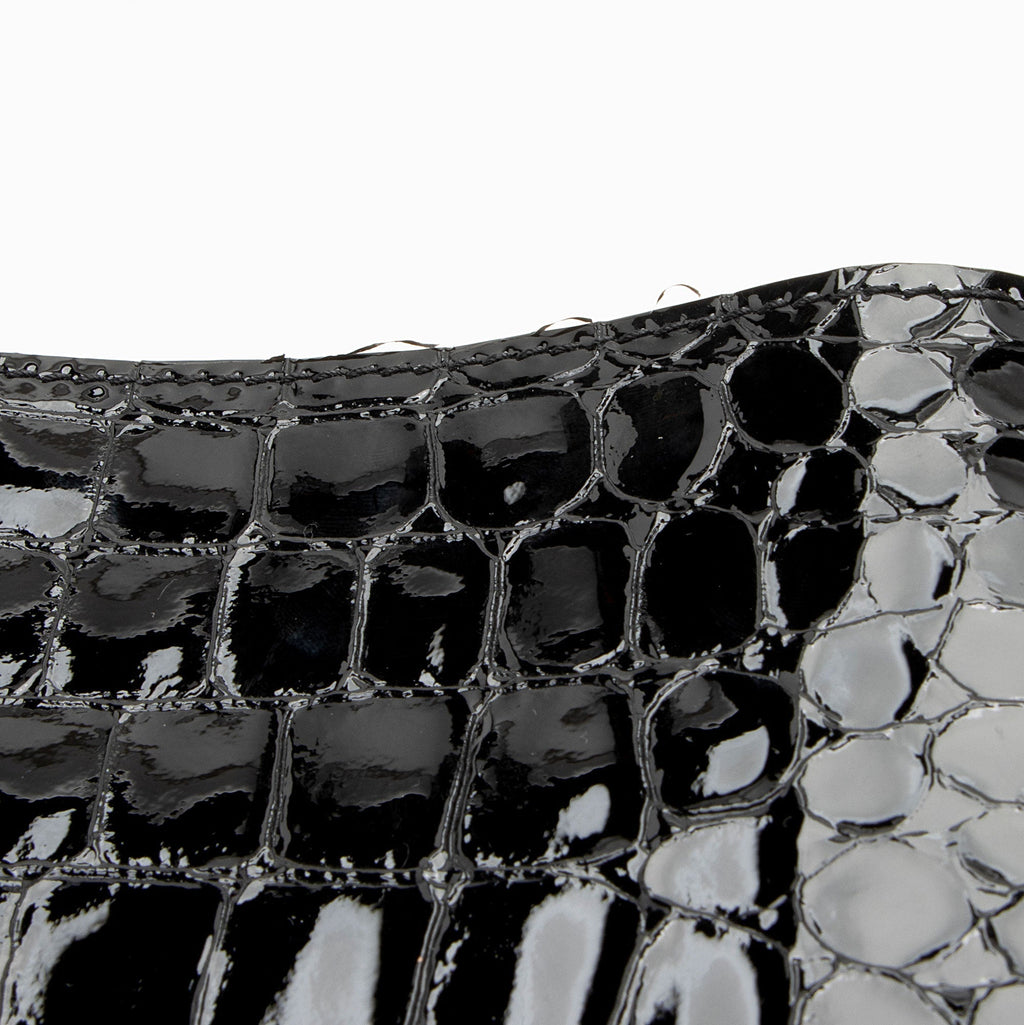 Saint Laurent Patent Croc Embossed Suzanne Medium Hobo (SHF-ob9qRW)