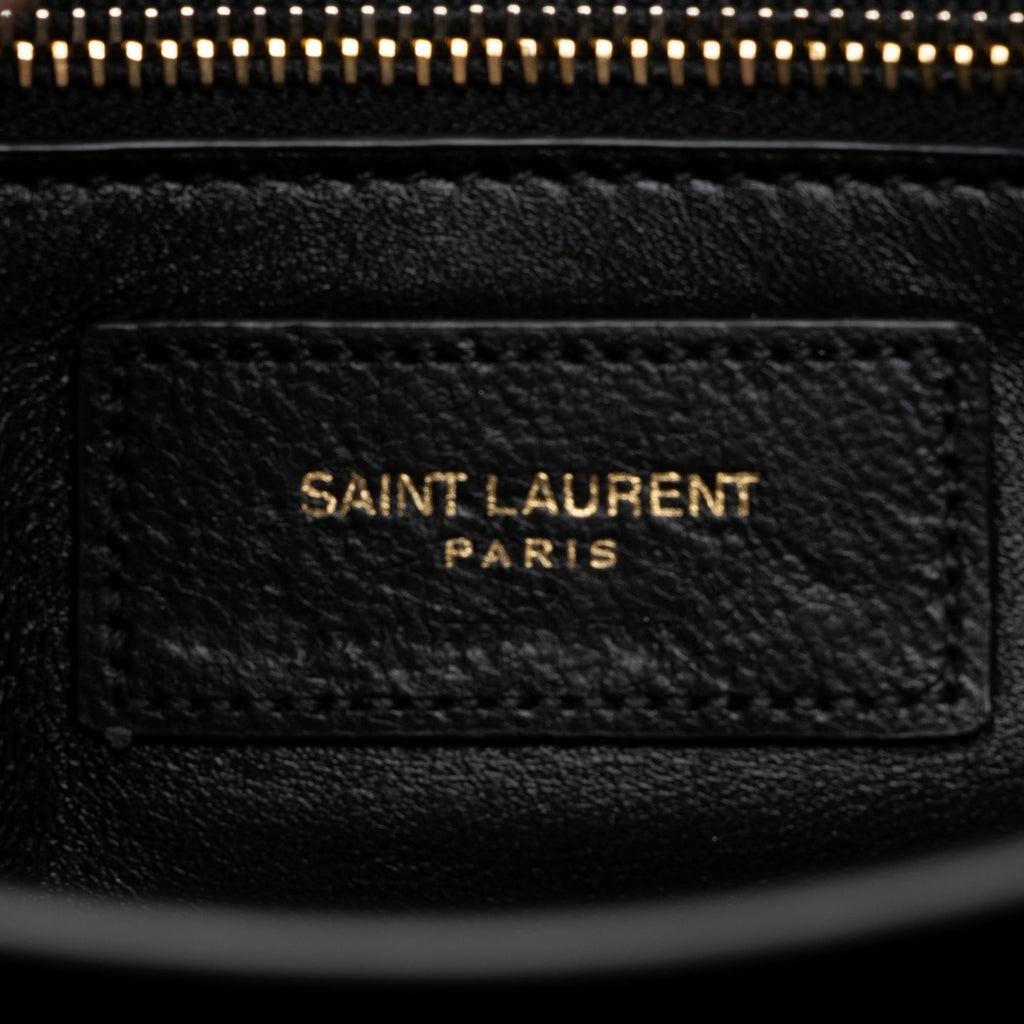 Saint Laurent Quilted Lambskin Monogram Gaby Shoulder Bag (SHF-23711)