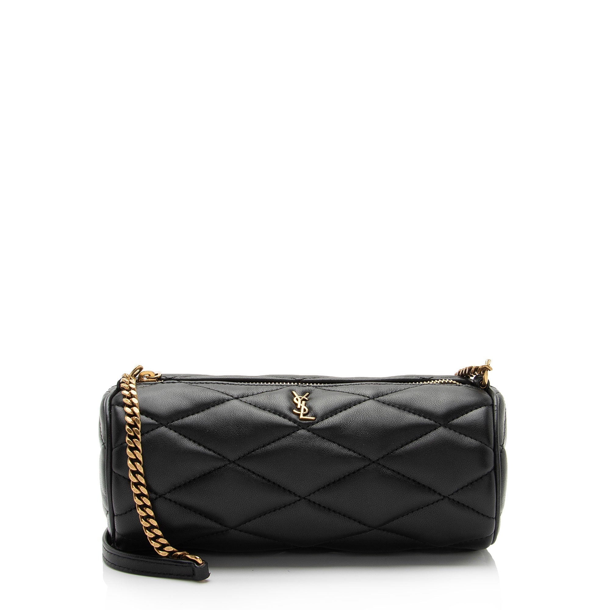 Saint Laurent Quilted Lambskin Sade Mini Tube Bag (SHF-WvSgLo)