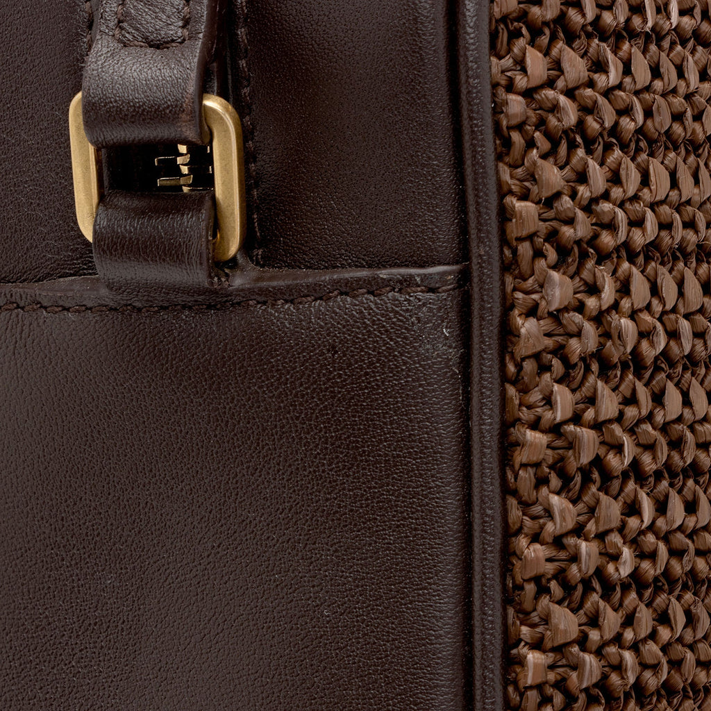 Saint Laurent Raffia Calfskin Monogram Lou Camera Bag (SHF-PUUOKP)