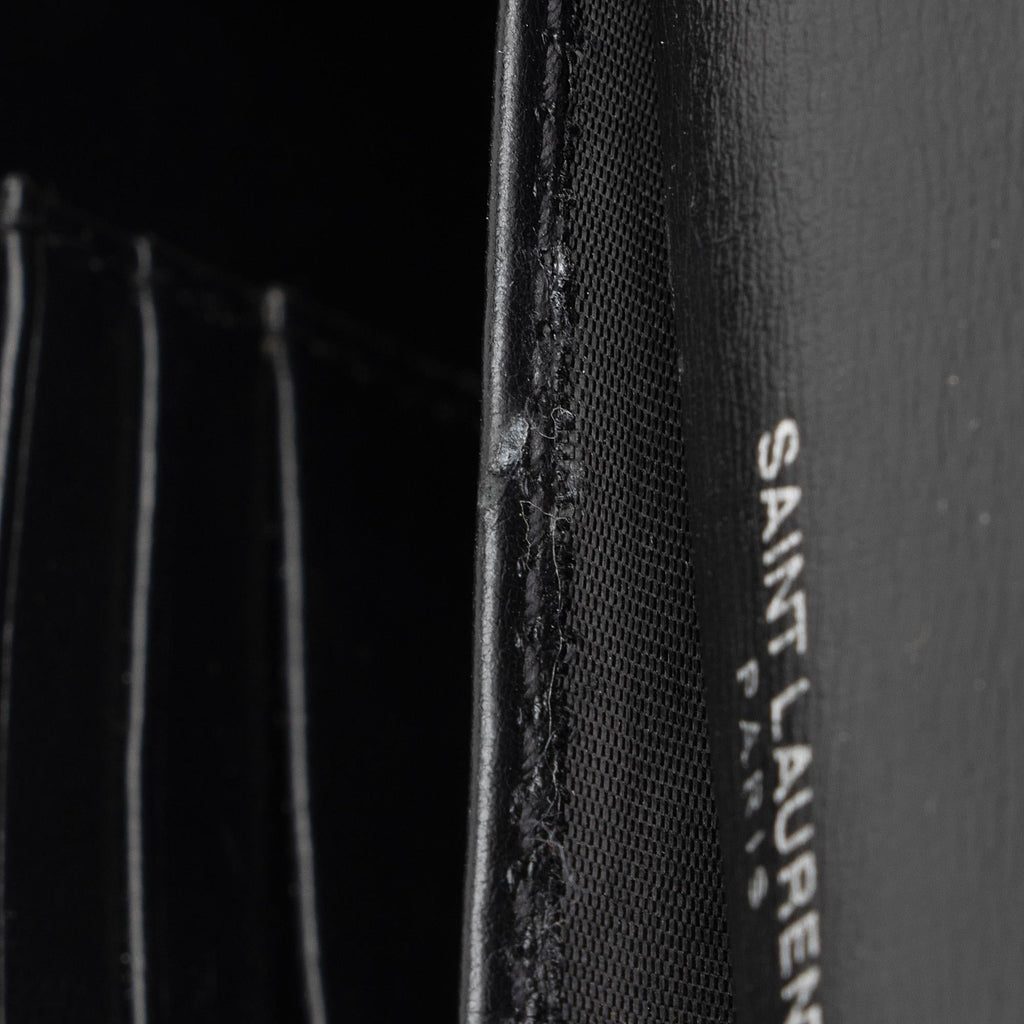 Saint Laurent Smooth Calfskin Monogram Sunset Mini Wallet on Chain Bag (SHF-JIh0bZ)
