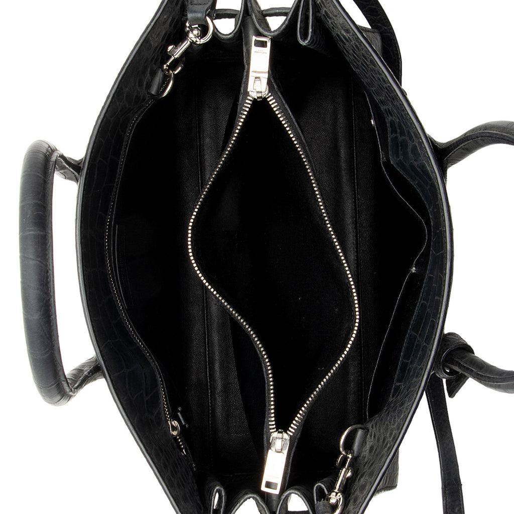 Saint Laurent Suede Croc Embossed Sac De Jour Small Tote (SHF-KNTdV6)