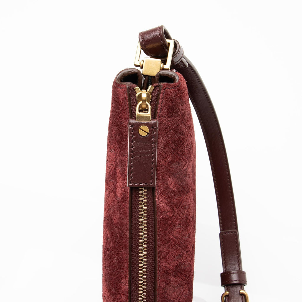 Saint Laurent Suede Monogram King Palm Crossbody Bag (SHF-23057)