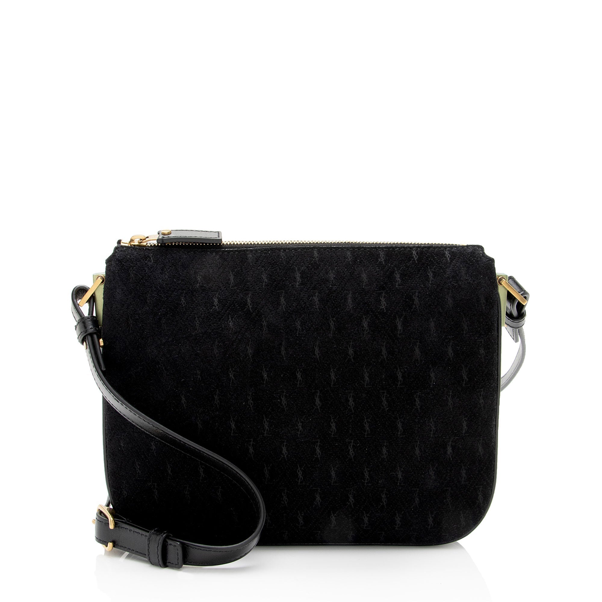Saint Laurent Suede Monogram King Palm Crossbody Bag (SHF-eGBpnw)