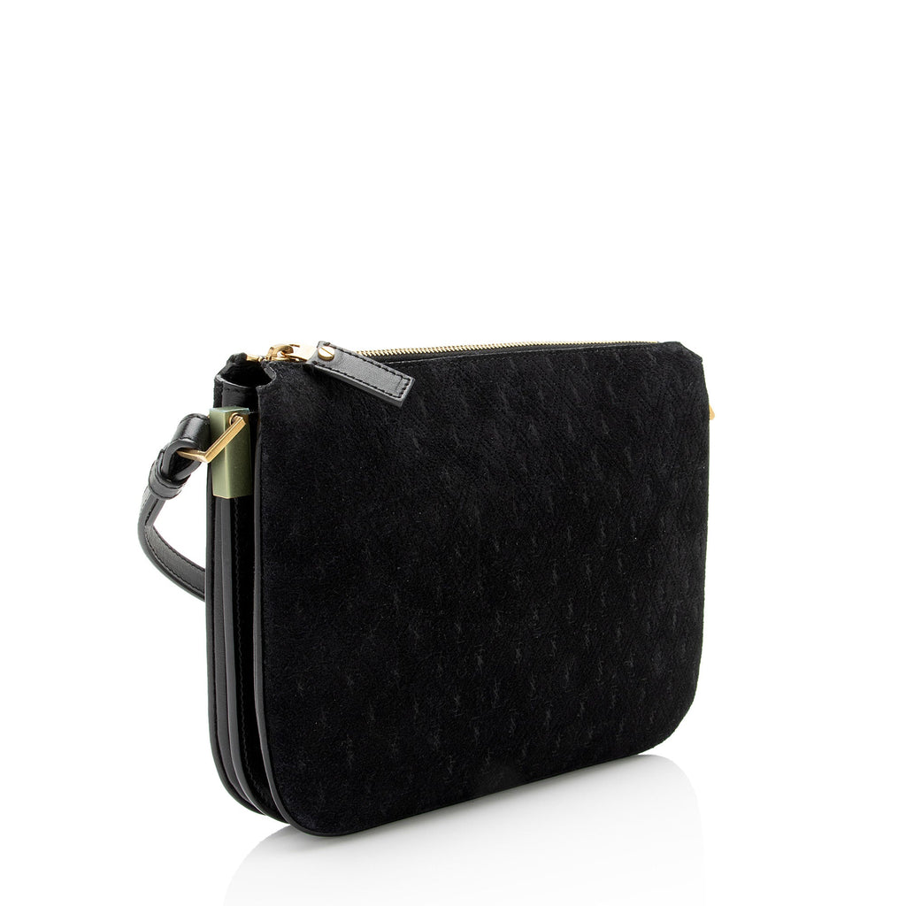 Saint Laurent Suede Monogram King Palm Crossbody Bag (SHF-eGBpnw)