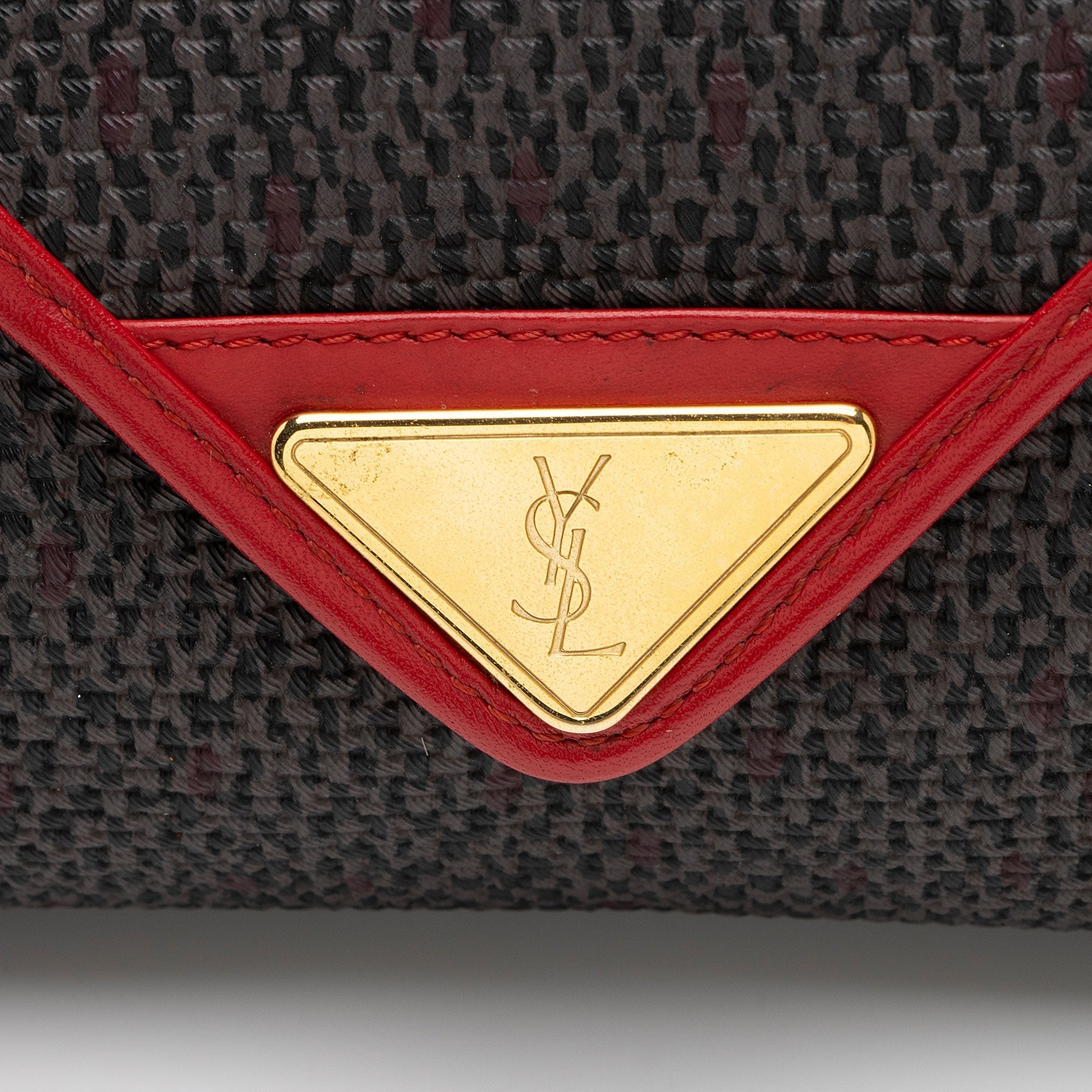 Saint Laurent Vintage Canvas Flap Clutch (SHF-hM3A1F)