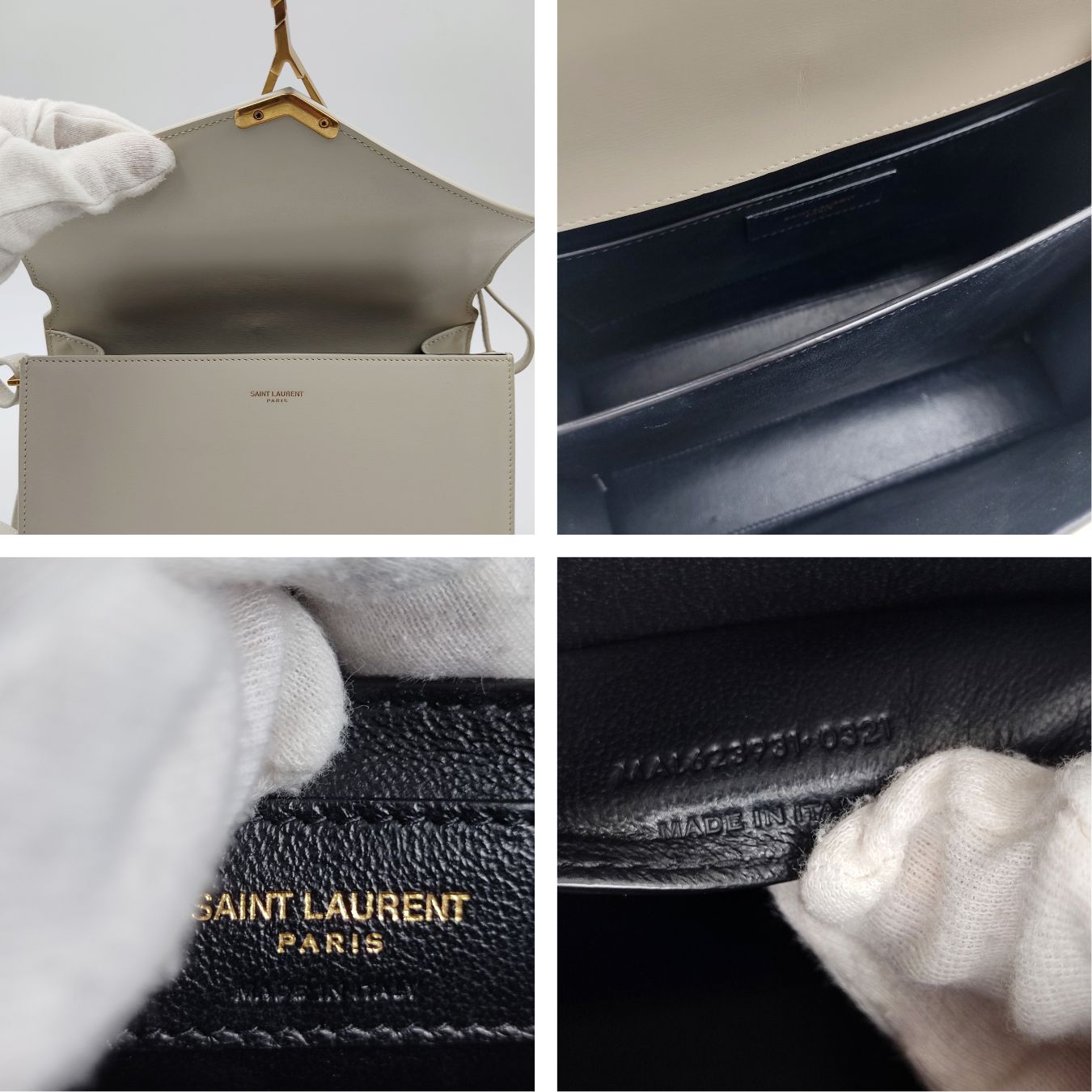 SAINT LAURENT Saint Laurent Cassandra Medium bag in beige leather new collection