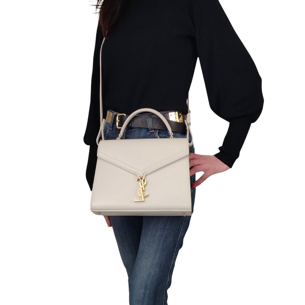 SAINT LAURENT Saint Laurent Cassandra Medium bag in beige leather new collection