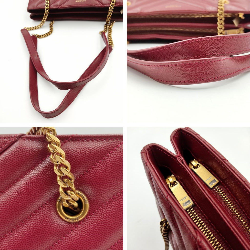 SAINT LAURENT Saint Laurent Tribeca shoulder bag in burgundy leather