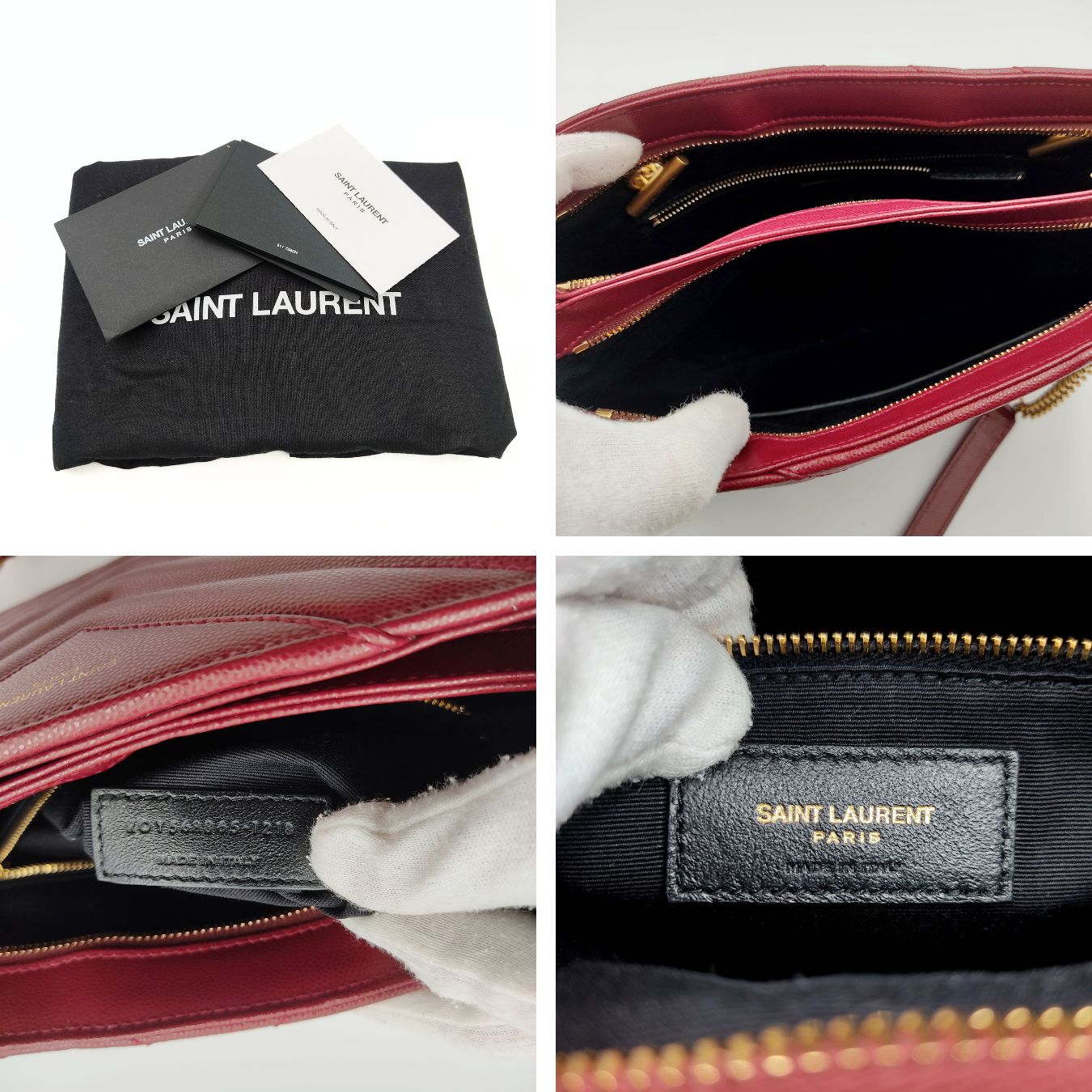 SAINT LAURENT Saint Laurent Tribeca shoulder bag in burgundy leather