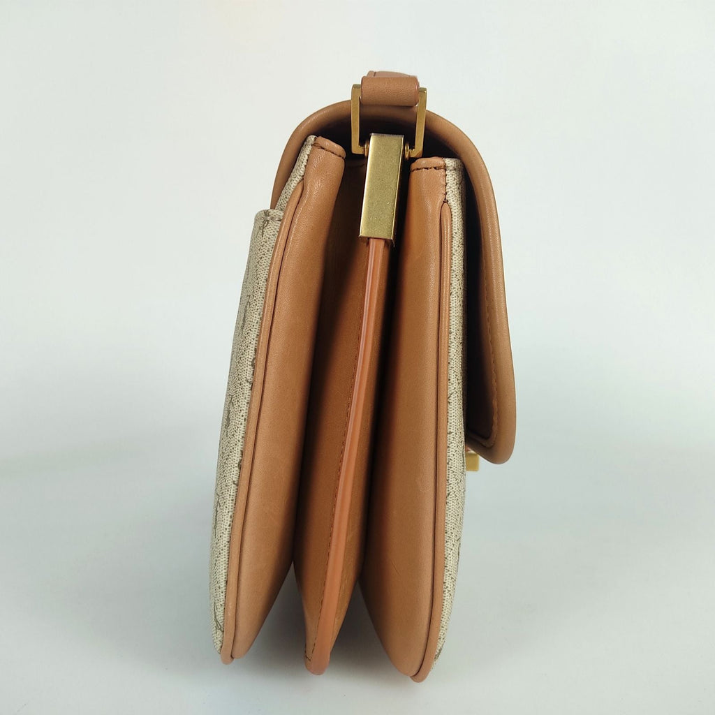 SAINT LAURENT Saint Laurent Le Monogramme shoulder bag in beige coated canvas