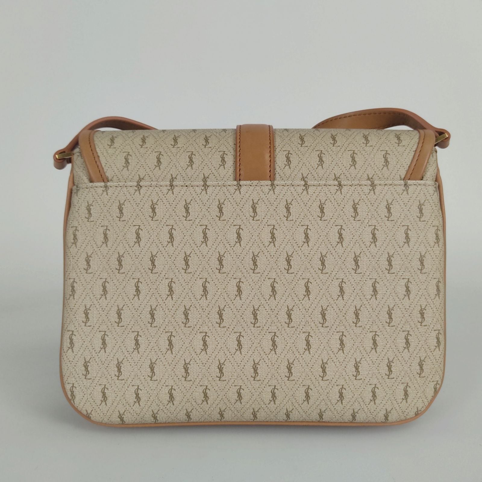 SAINT LAURENT Saint Laurent Le Monogramme shoulder bag in beige coated canvas