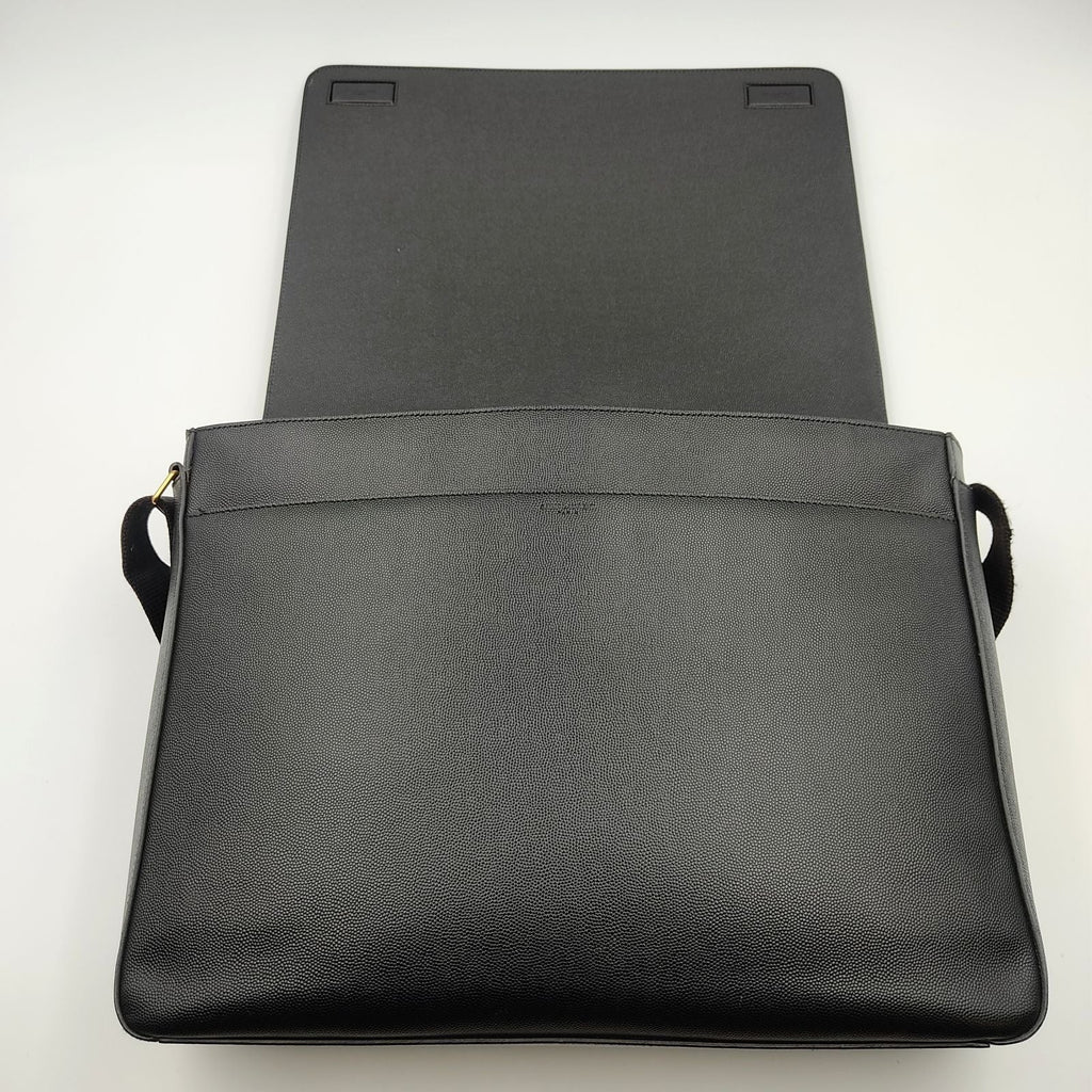 SAINT LAURENT Saint Laurent business shoulder bag in black leather