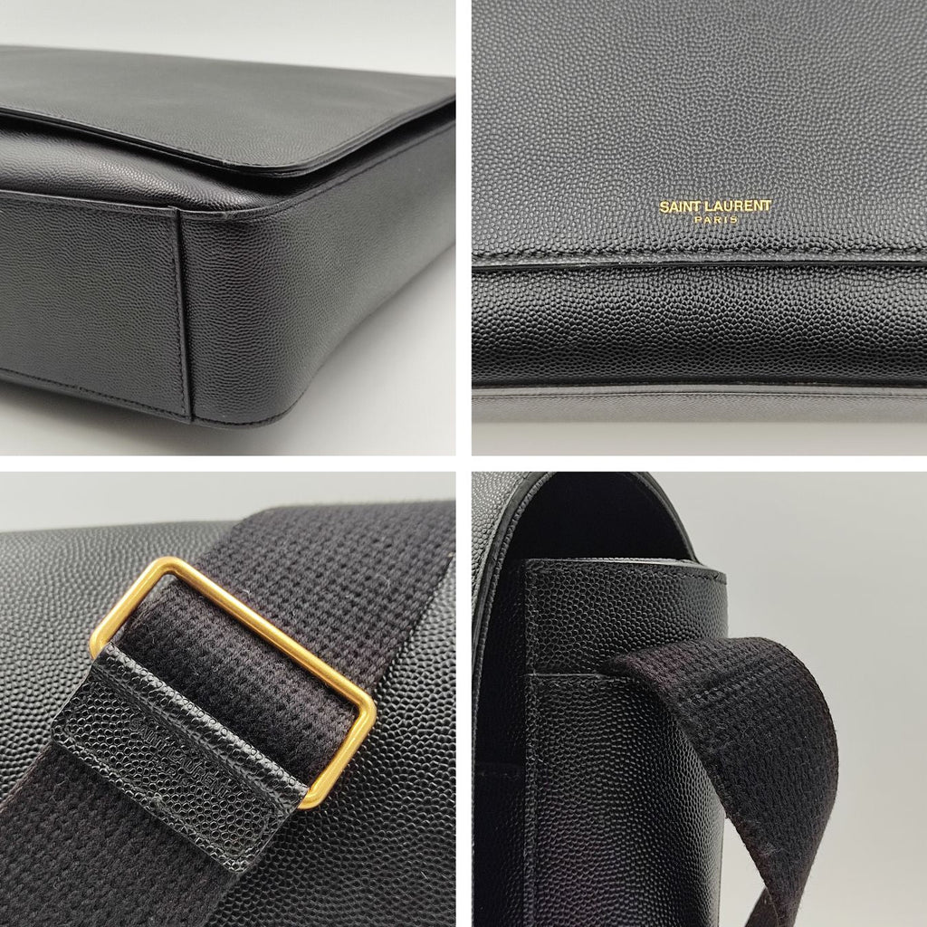 SAINT LAURENT Saint Laurent business shoulder bag in black leather