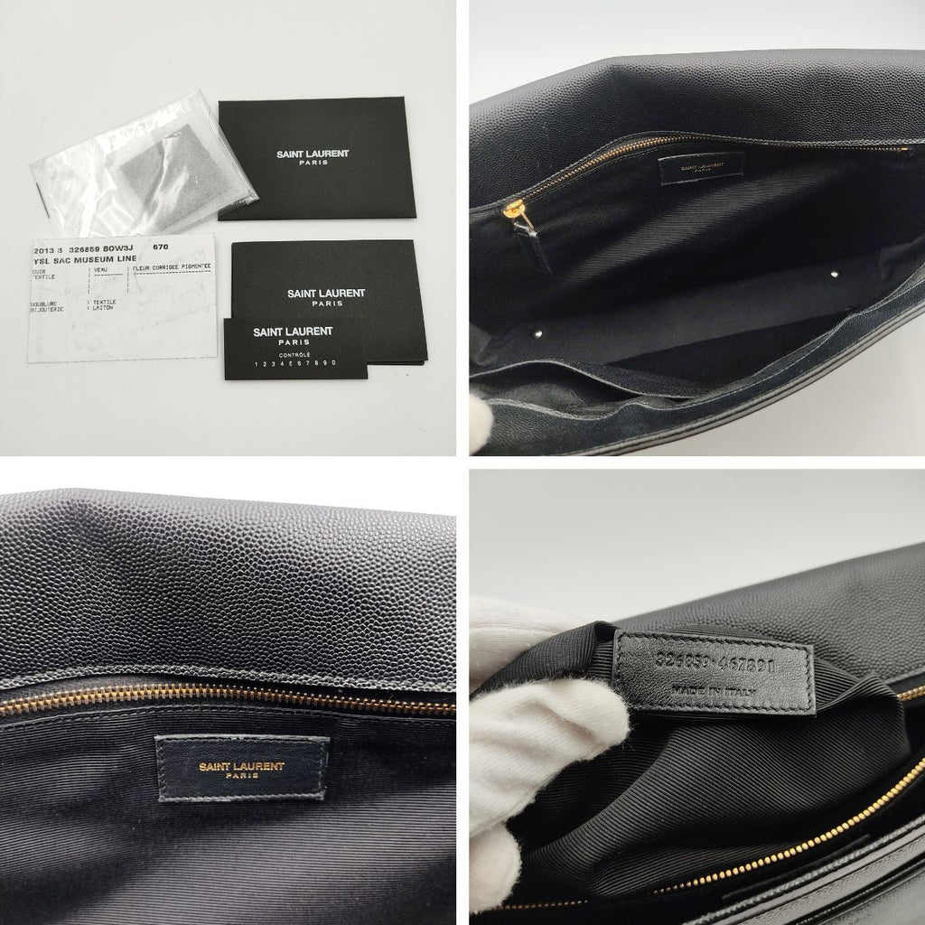 SAINT LAURENT Saint Laurent business shoulder bag in black leather