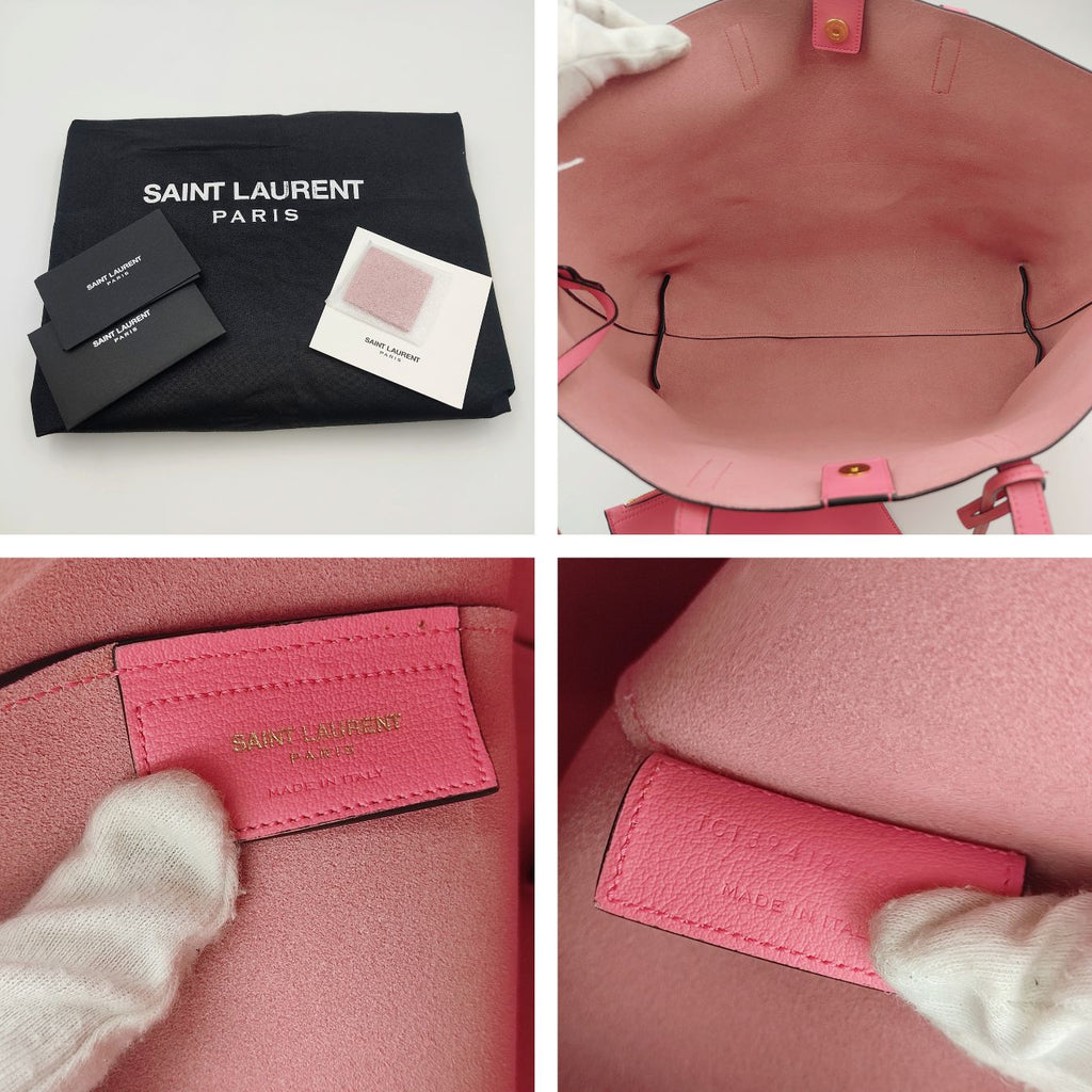SAINT LAURENT Saint Laurent shopper bag with pochette in pink leather