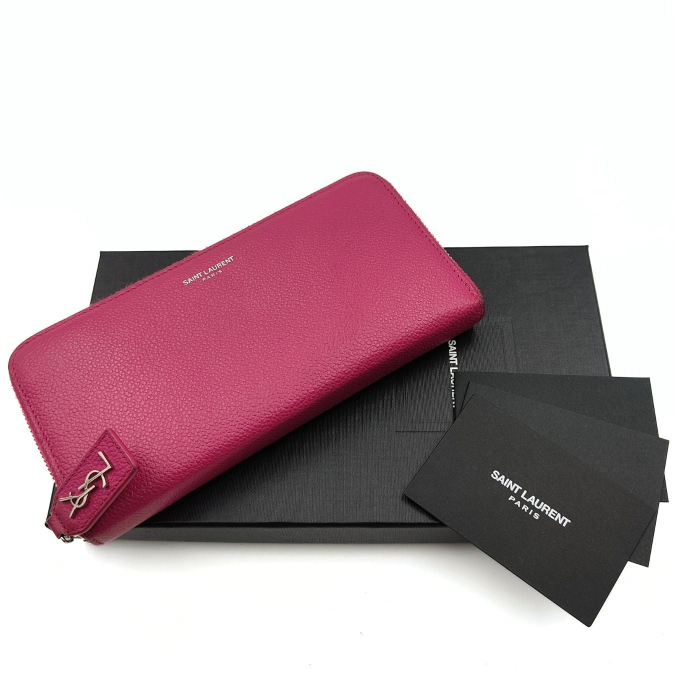 SAINT LAURENT Saint Laurent women's long wallet in fuchsia leather