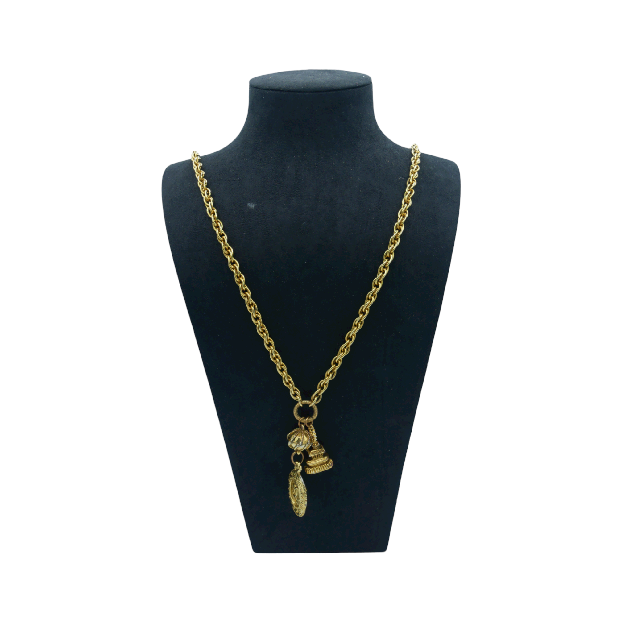 Chanel vintage chain long necklace with pendants  - 1990s